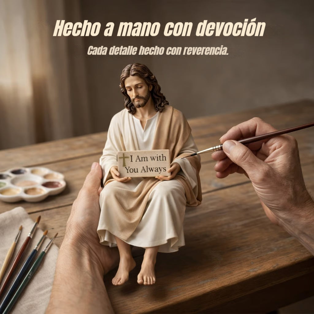 💌Estatua de Jesús de resina pintada a mano ~ Recordatorio diario: nunca estás solo.