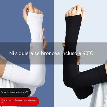 [Compra 1, llévate 3 gratis]【4 pares 24 €】 Calentadores de brazos unisex de seda helada con protección UV UPF50+