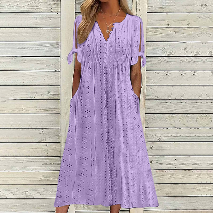 【🔥Gran oferta】【Talla 5XL】Vestido sencillo de verano para mujer, mezcla de algodón y lino, cómodo y transpirable