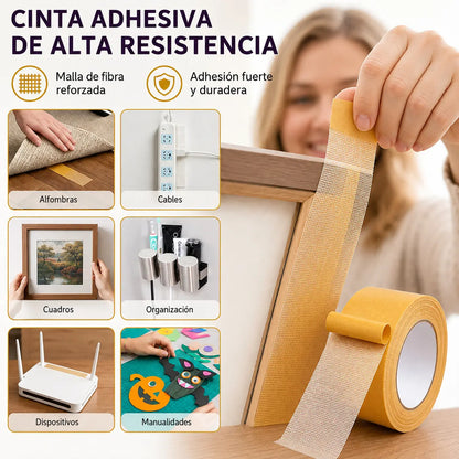 【30mm*10m】Adhesivo multifuncional de doble cara, de alta viscosidad, que no deja residuos tras su retirada.