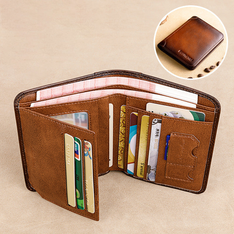 🔥 ¡50% de descuento! 🔥 Cartera multifuncional de cuero genuino con función antirrobo RFID, impermeable y duradera.