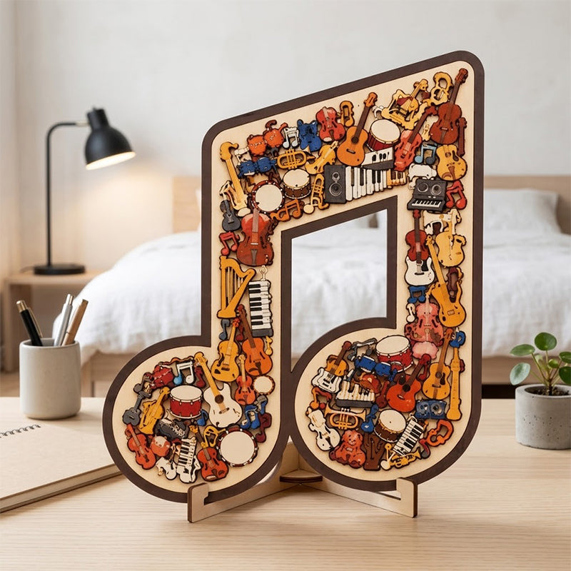 🎶🧩Rompecabezas de madera con forma de nota musical🎶🧩