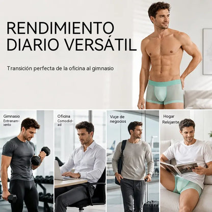 【Juego de 6】Ropa interior transpirable de seda fría para hombre