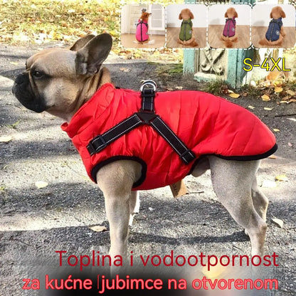 Prsluk/jakna za kućne ljubimce „2 u 1”: vodootporna tkanina, podstava od flisa, sigurnosna kopča; dostupno u raznim bojama.