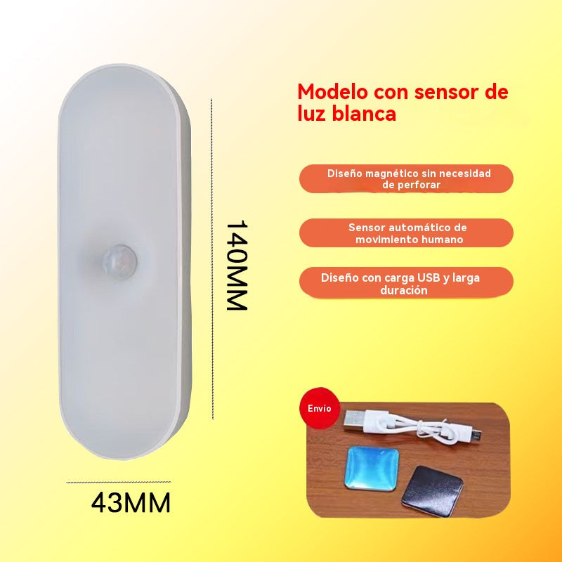 【Juego de 4 piezas】🏡💡Luz LED inteligente con sensor de presencia, fácil de cargar y práctica.