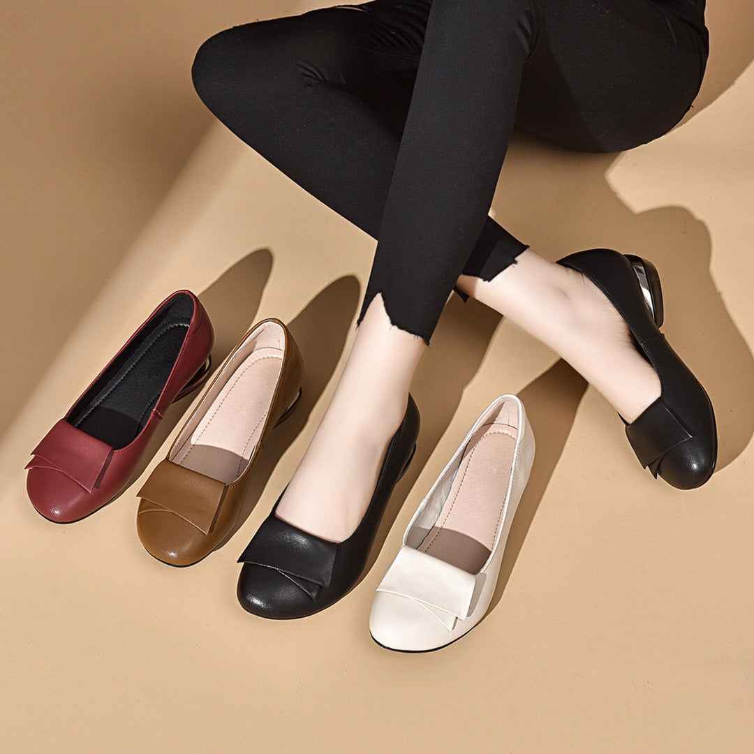 【35-41】😍👍2025 nuevos zapatos de cuero de suela blanda para mujer de moda