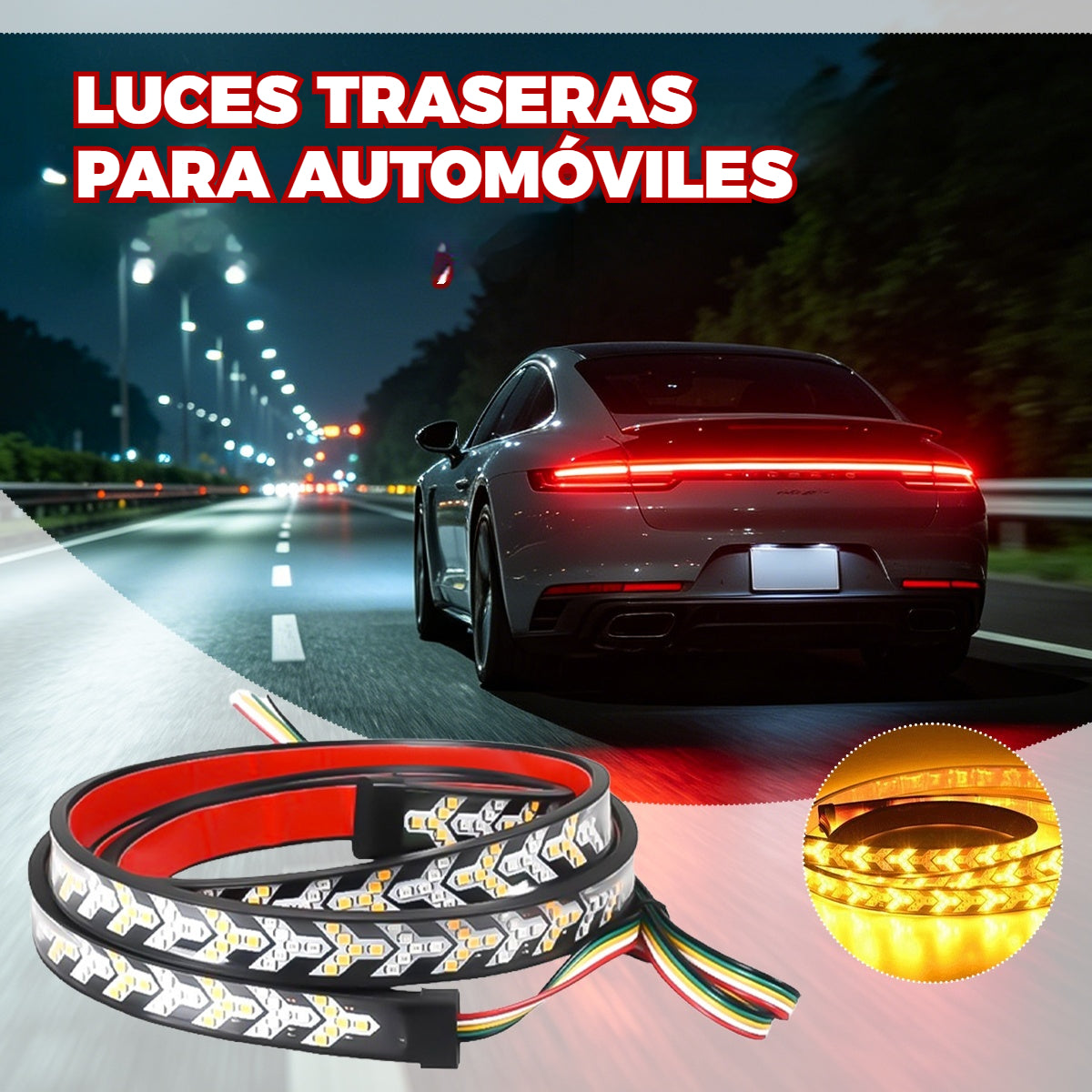 【100-200CM】Intermitentes y luces traseras para coche de 12V-24V tipo espina de pescado