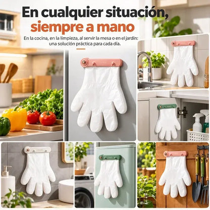 🧤✨ Soporte de Pared para Guantes Desechables | Organizador sin Taladros con Apertura Fácil para Cocina, Hogar y Trabajo