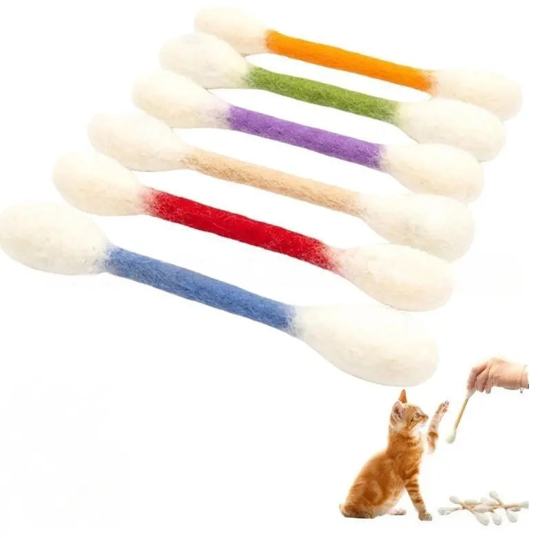 [12 piezas 27 euros]🐱 Juguete interactivo para gatos con forma de hisopo y hierba gatera