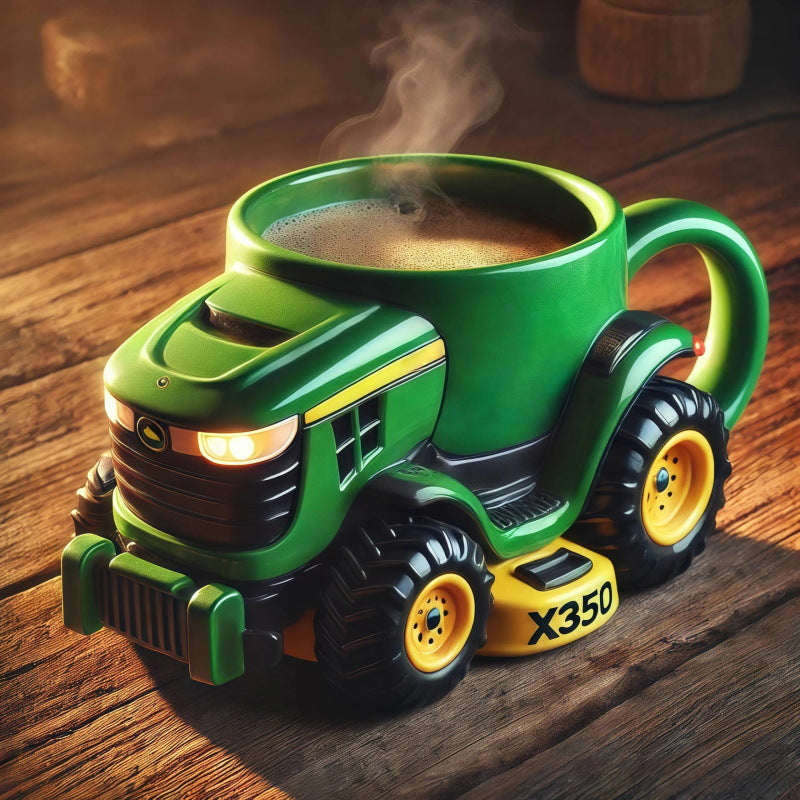 🔥☕Taza de café retro con forma de tractor agrícola