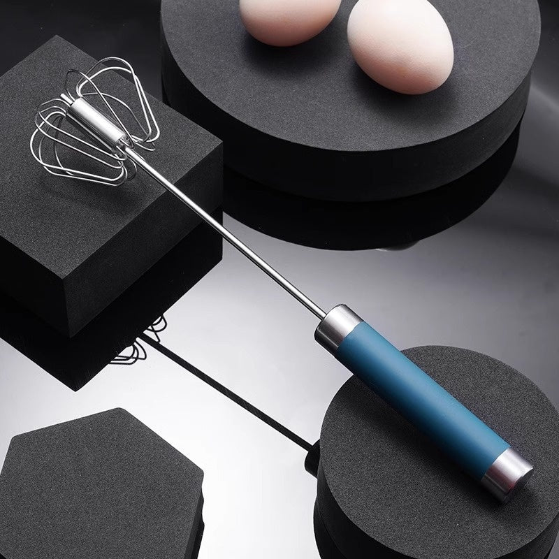 🎁2 artículos 24€--Batidor de huevos semiautomático de acero inoxidable