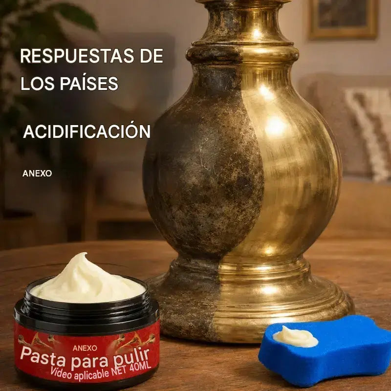 [3 Botellas] Pasta para pulir metales (con esponja)
