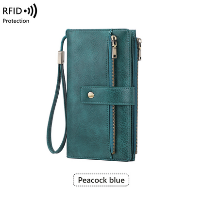 💥💯Cartera de piel para mujer con bloqueo RFID