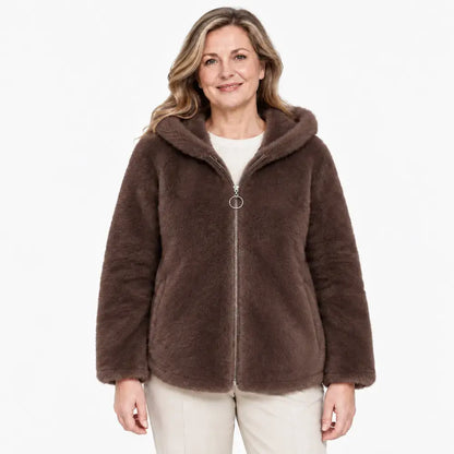 【M-7XL】Dámská zimní fleecová bunda – silná, oboustranná, s kapucí, zateplená, na zip