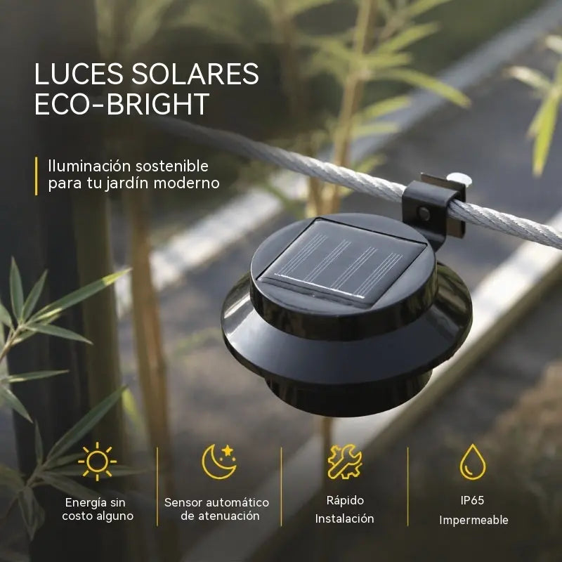 Lámpara solar LED para pared o canalón | Iluminación decorativa para exteriores