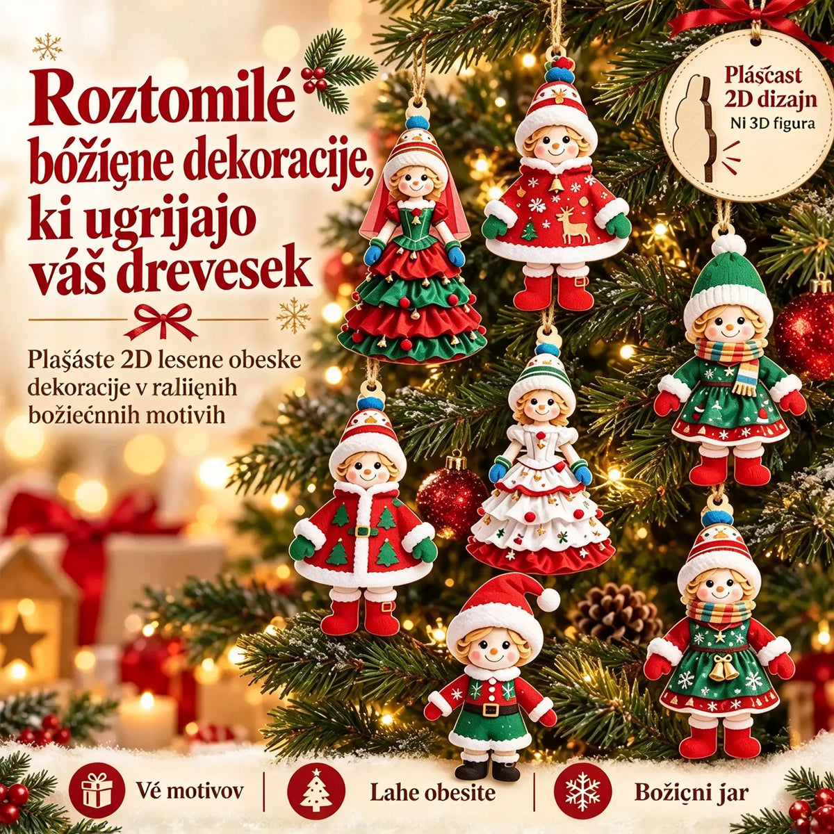 🎄【20 kosov】🎅Čudoviti božični okraski✨