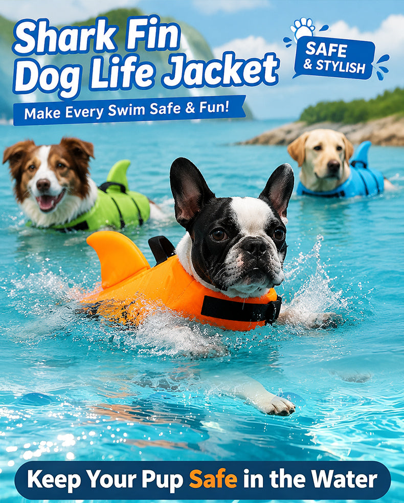 ⏰ 🦈🐶 Chaleco salvavidas ajustable con forma de tiburón: ¡Tu cachorro se verá genial! | Flotador de seguridad + diseño adorable
