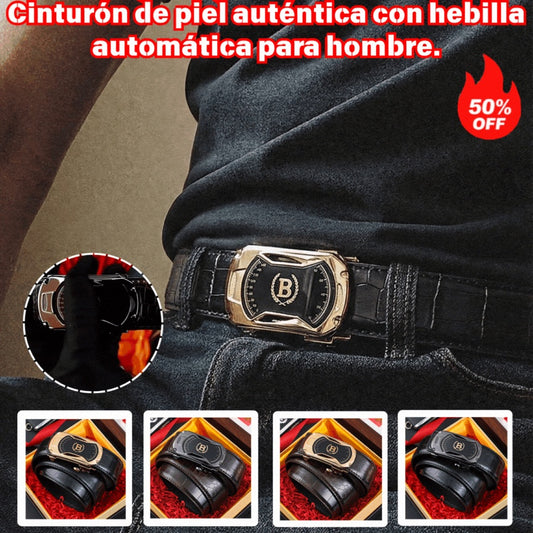 【Oferta por tiempo limitado】Nuevo cinturón de hombre de cuero genuino con hebilla automática