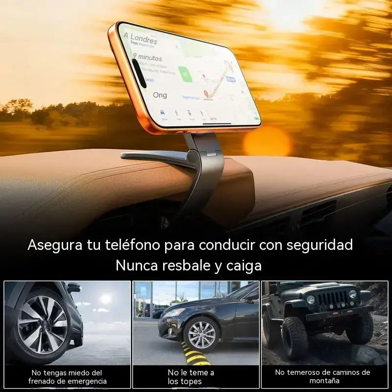 Soporte magnético para salpicadero de coche, plegable, para teléfono y navegador