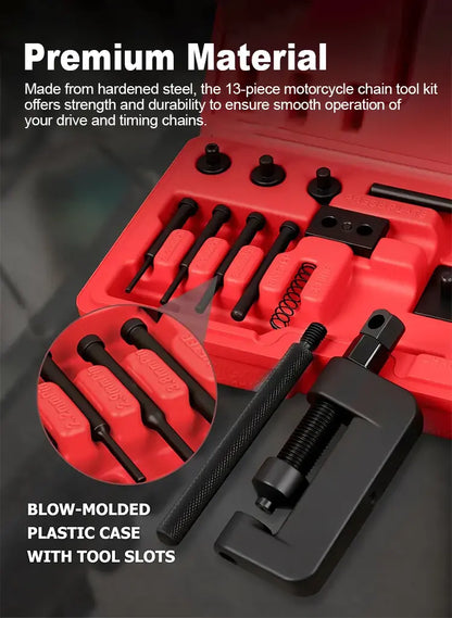 🧰 Kit de herramientas especializado para romper cadenas. Para desmontar cadenas de motosierras, motocicletas y bicicletas.