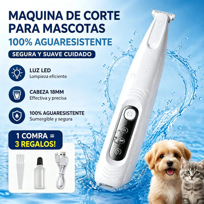 ✂️🐾Cortapelos de precisión para mascotas: recorta de forma segura las patas, los ojos y la cola con luz LED.