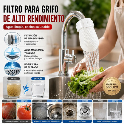 【100 bolsas】Bolsa de algodón de alta densidad para filtro de grifo / apta para agua fría y caliente / filtro reforzado para agua de manantial, agua del grifo, cemento, arena e impurezas.