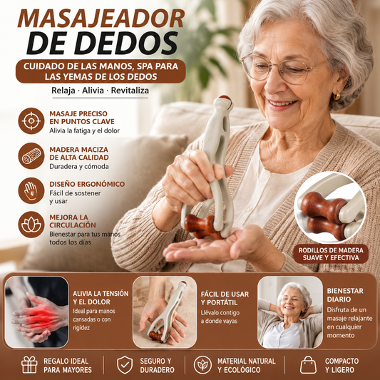 🌿 Masajeador de dedos de madera maciza: Los rodillos de madera natural ayudan a desbloquear los meridianos articulares y a aliviar la fatiga de las manos. 🌿