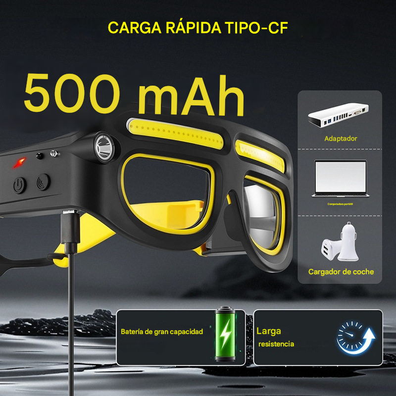 🕶️💡Ciclismo al aire libre, pesca nocturna, linterna frontal de alta intensidad, gafas y otra iluminación.