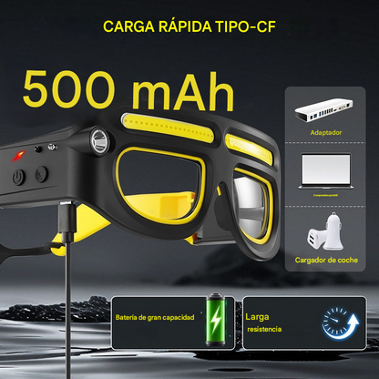 🕶️💡Ciclismo al aire libre, pesca nocturna, linterna frontal de alta intensidad, gafas y otra iluminación.
