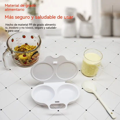 [3 piezas 28 euros]🍳 Cocedor de huevos para microondas con tapa y asa: rápido, seguro y ahorra espacio. Perfecto para un desayuno rápido, huevos pasados por agua y huevos duros en minutos ✨