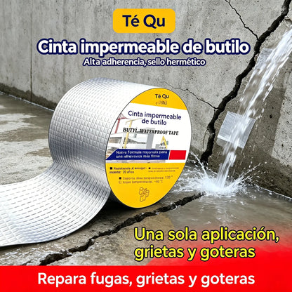 ✨【1 mm de espesor, 5 cm x 5 m】Solo 26 euros🛡️ 💧Reparación de bajantes de techo con cinta de sellado impermeable de papel de aluminio.