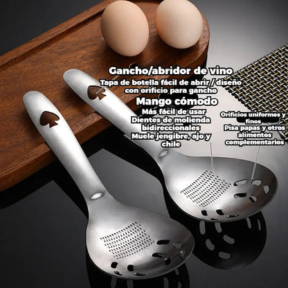 Molinillo multifuncional de acero inoxidable para jengibre y ajo, perfecto para preparar purés para bebés.