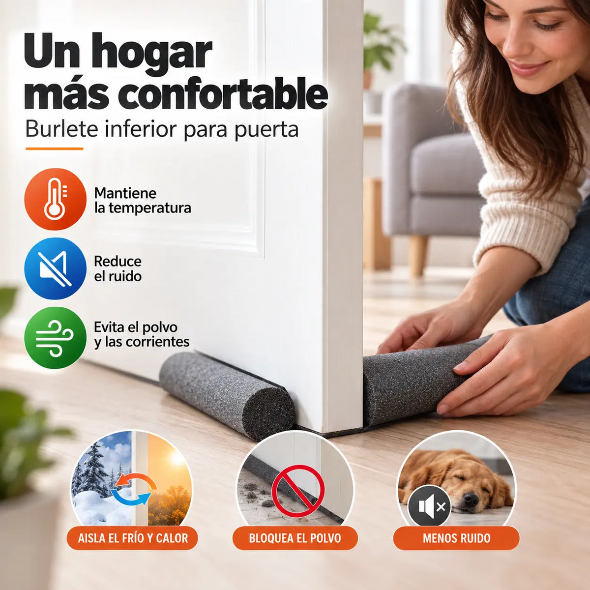 [2 piezas 24 euros]Banda de sellado al vacío para puertas y partes inferiores, resistente al viento, aislante térmica y resistente al polvo💨