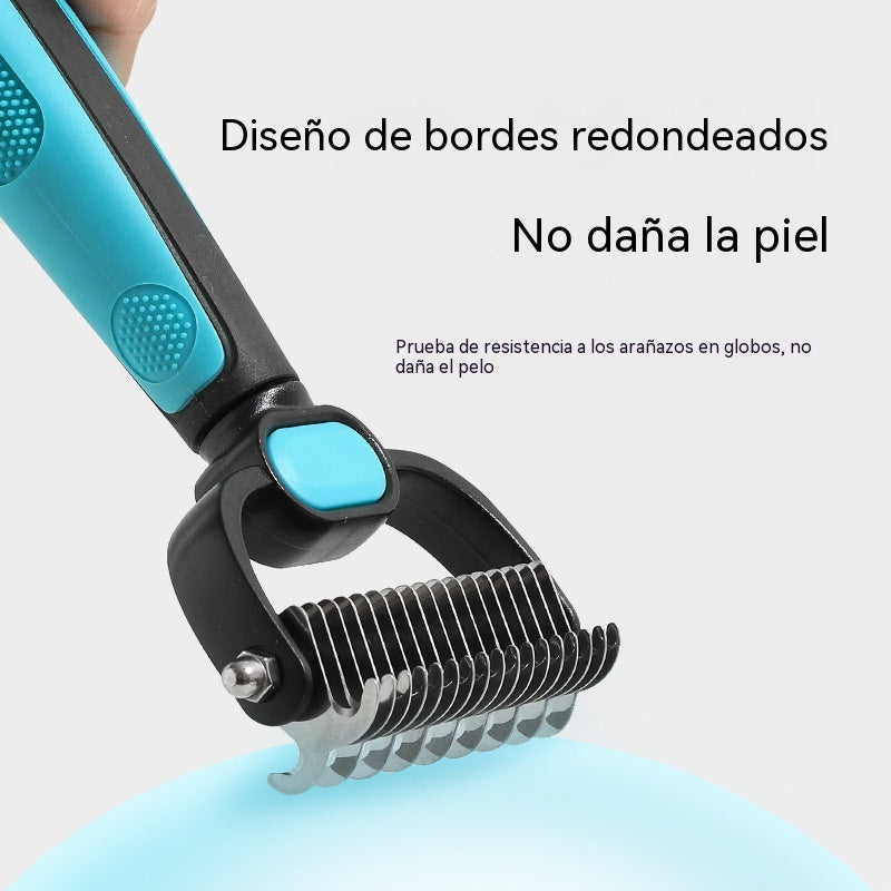 🐱🐕🐈 Peine multifuncional 3 en 1 para desenredar el pelo de mascotas, peine para eliminar el pelo de perros y gatos.