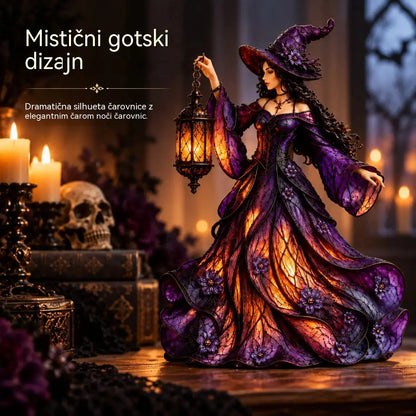 🧙‍♀️ Gotska figurica čarovnice za noč čarovnic z LED-svetilko 🧙‍♀️