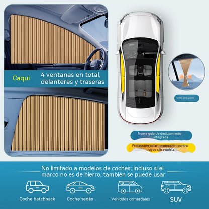 [4 piezas 28 euros] Cortina parasol con riel deslizante para ventana de coche y aislamiento térmico