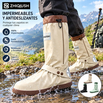 🔥🎁 Cubrezapatos impermeables plegables de caña alta: con un diseño antideslizante de doble cierre, estos protectores para los pies están especialmente diseñados para los desplazamientos diarios al aire libre y las salidas en días de lluvia.