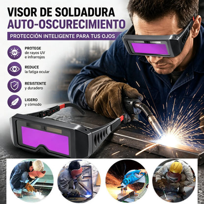 Gafas de protección ocular para soldadura antiarco, gafas de soldadura con cambio de color según la luz.