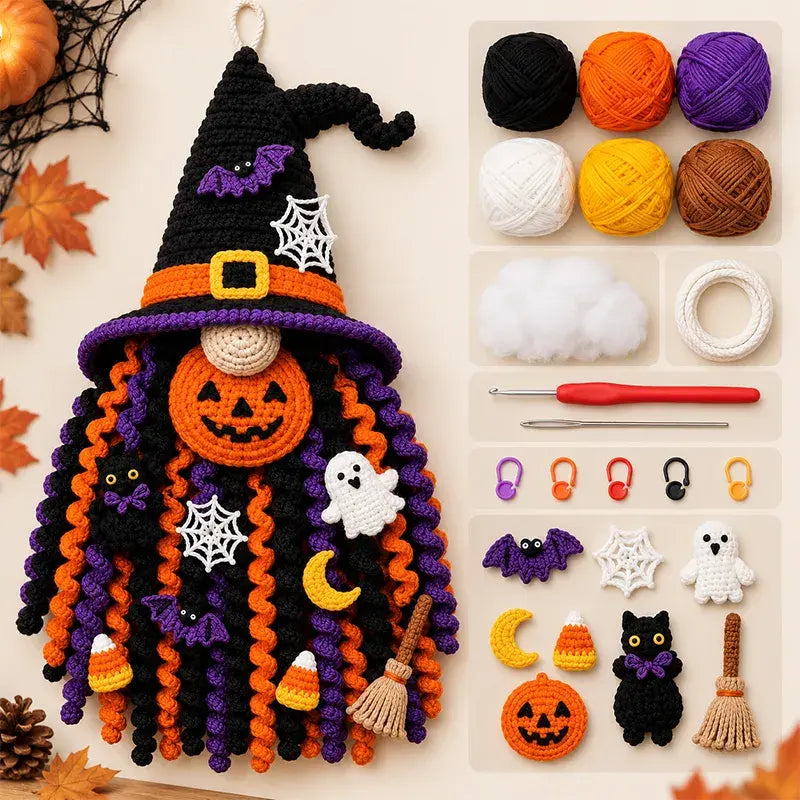 🔥 ¡Gran oferta! 🔥⏳ 🧶 Colección de kits DIY de colgadores para puerta en crochet 3D (temática estacional) | Incluye lanas a juego, relleno, accesorios e instrucciones paso a paso 💕