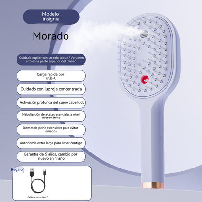 💖💨Un peine con función de pulverización de un solo botón para evitar eficazmente que el cabello se enrede.