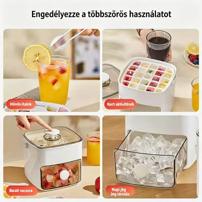 💞Eladások meghaladták az 50 000-et! 💥🥤🧊 50% kedvezmény! Jégkészítő jégtároló funkcióval: egyszerre 48 jégkockát készít, szivárgásmentes fedél 🏖️✅