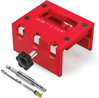 Kit de instalación de pestillo y herramienta para tallar cerraduras, apto para puertas de madera de 1-3/8" o 1-3/4" de espesor.