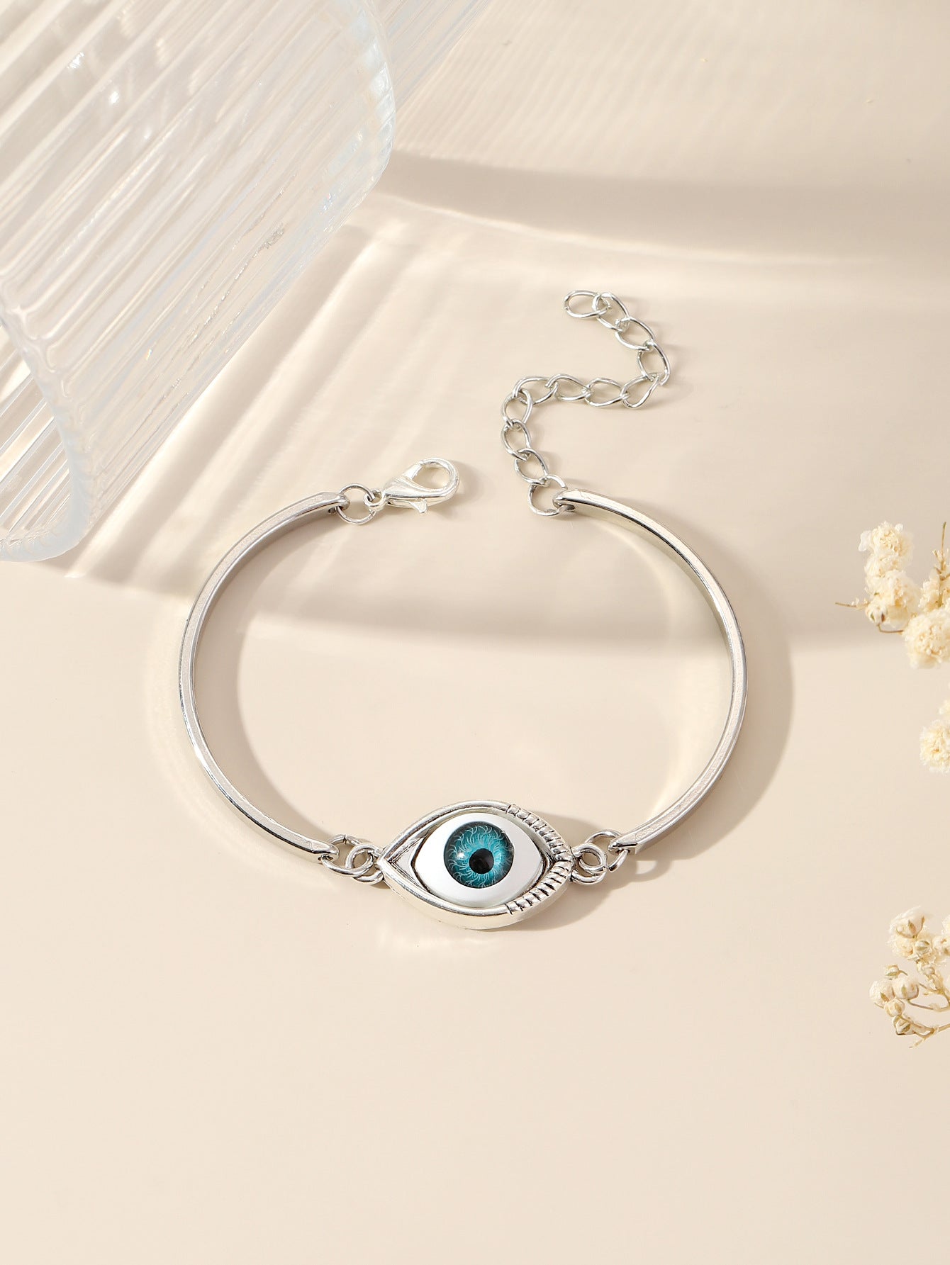 🔥【Compra 1 y llévate 1 gratis】Pulsera nueva de plata de ley 925 con ojo turco, incluye cadena de extensión.