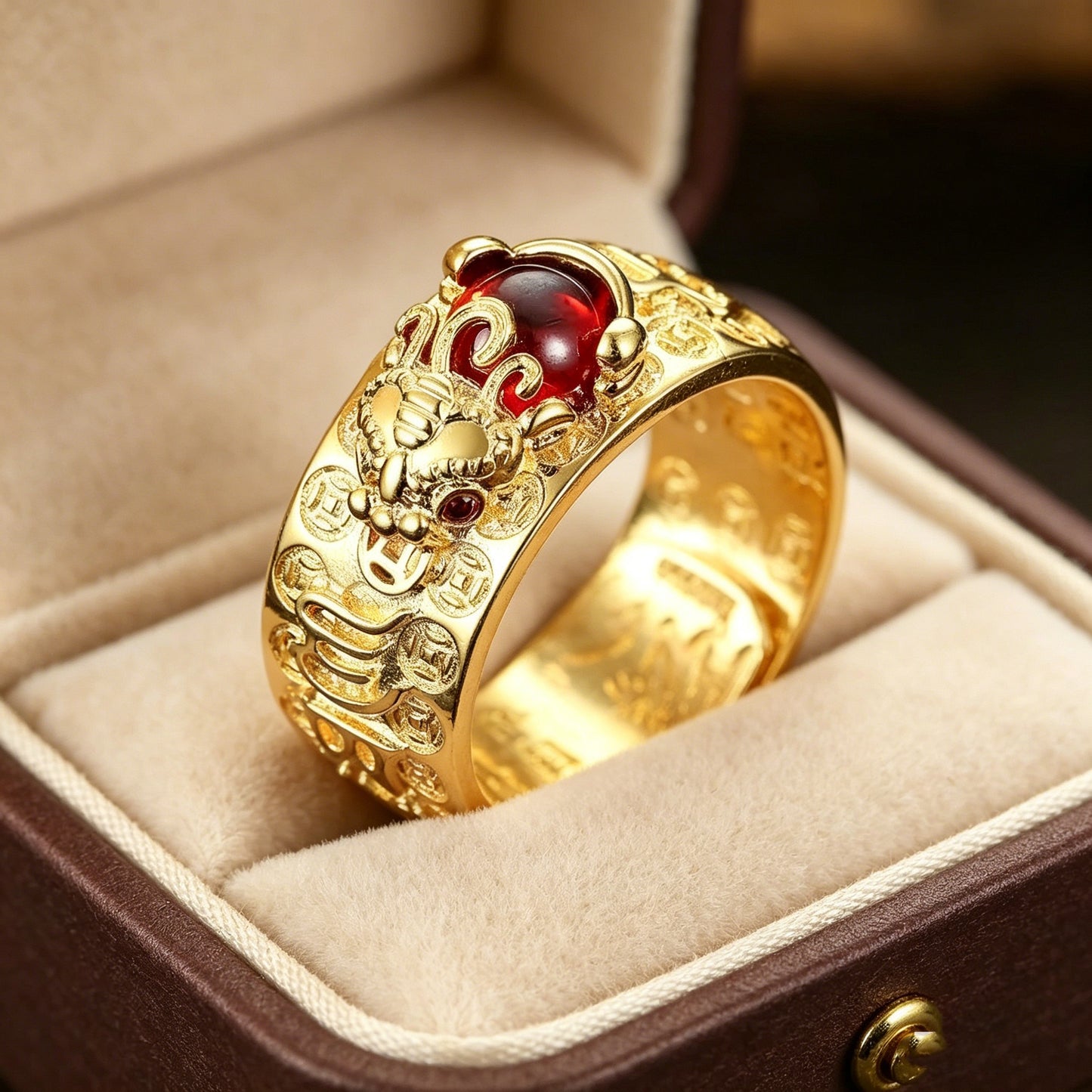 🔥💖Anillo de plata 999, estilo retro unisex con amuleto de la suerte Pixiu, fuerte y de moda.