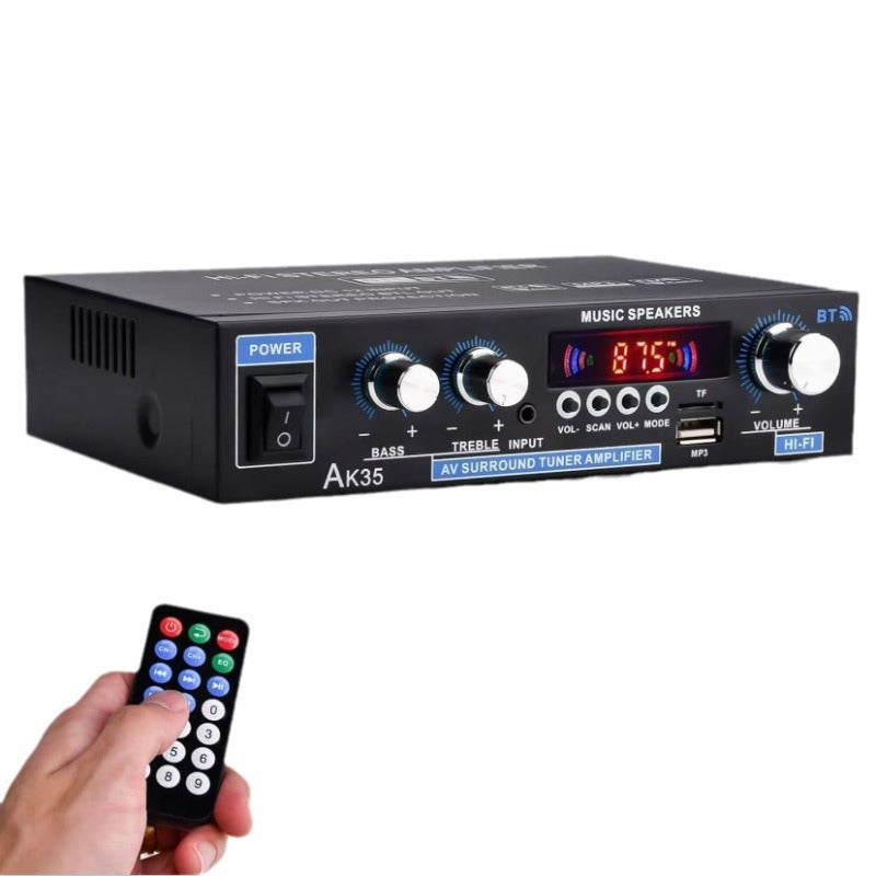 🎵Mini amplificador de alta fidelidad de 2 canales y 600 W con audio digital Bluetooth y radio FM.