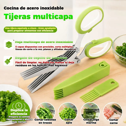 Tijeras de cocina multifuncionales de acero inoxidable de tres capas/cinco capas