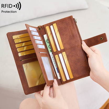 💥💯Cartera de piel para mujer con bloqueo RFID