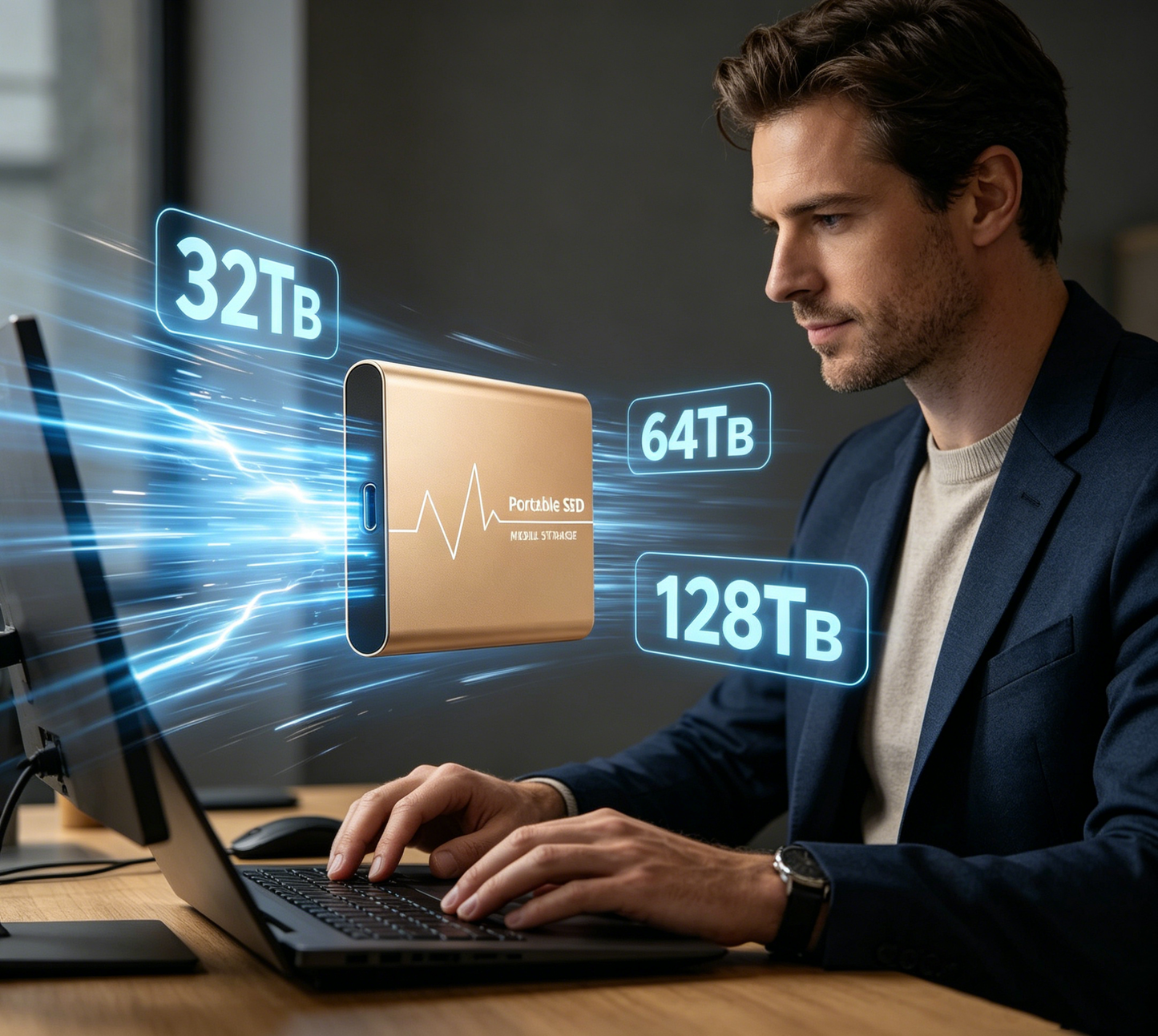 🎉【16TB/32TB/64TB/128TB】⚡Unidades de estado sólido portátiles de alta velocidad
