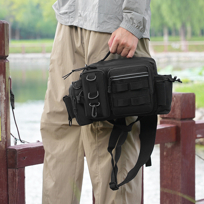 Riñonera táctica multifuncional para hombre: múltiples bolsillos, gran capacidad, ligera, cómoda, impermeable, ideal para viajes, acampada y pesca.