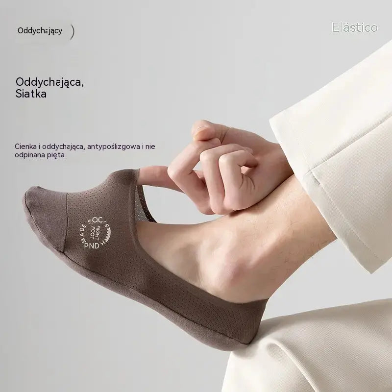 【8 par za 25 euro】🧦Męskie rajstopy z siateczki Ice Silk, antypoślizgowe, z głębokim dekoltem.